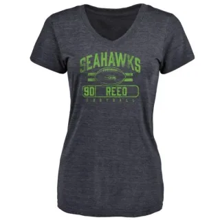 Jarran Reed Women's Seattle Seahawks Flanker Tri-Blend T-Shirt - Navy