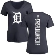 Jarrod Saltalamacchia Women's Detroit Tigers Backer Slim Fit T-Shirt - Navy