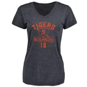 Jarrod Saltalamacchia Women's Detroit Tigers Base Runner Tri-Blend T-Shirt - Navy