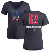 Jarrod Saltalamacchia Women's Detroit Tigers Name and Number Banner Wave V-Neck T-Shirt - Navy