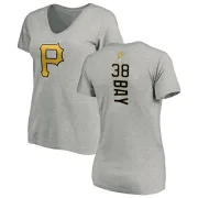 Jason Bay Women's Pittsburgh Pirates Backer Slim Fit T-Shirt - Ash