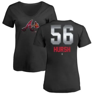 Jason Hursh Women's Atlanta Braves Midnight Mascot V-Neck T-Shirt - Black