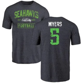 Jason Myers Seattle Seahawks Navy Distressed Name & Number Tri-Blend T-Shirt