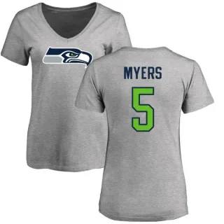 Jason Myers Women's Seattle Seahawks Name & Number Logo Slim Fit T-Shirt - Ash