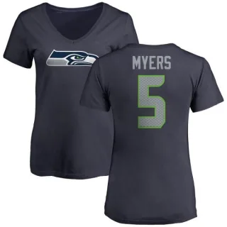 Jason Myers Women's Seattle Seahawks Name & Number Logo Slim Fit T-Shirt - Navy