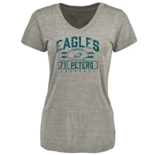 Jason Peters Women's Philadelphia Eagles Flanker Tri-Blend T-Shirt - Heathered Gray