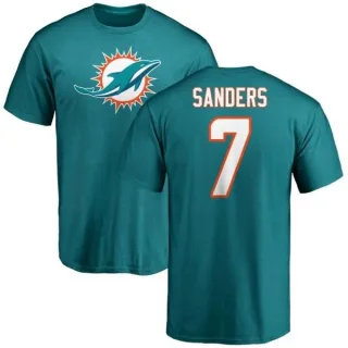 Jason Sanders Miami Dolphins Name & Number Logo T-Shirt - Aqua