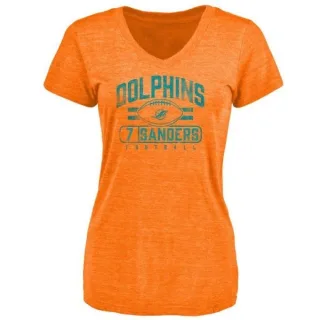 Jason Sanders Women's Miami Dolphins Flanker Tri-Blend T-Shirt - Orange