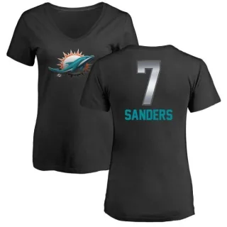 Jason Sanders Women's Miami Dolphins Midnight Mascot T-Shirt - Black