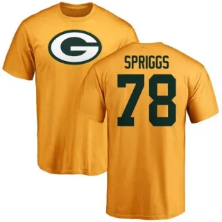 Jason Spriggs Green Bay Packers Name & Number Logo T-Shirt - Gold