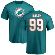 Jason Taylor Miami Dolphins Name & Number Logo T-Shirt - Aqua