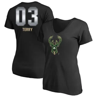 Jason Terry Women's Milwaukee Bucks Black Midnight Mascot T-Shirt