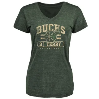 Jason Terry Women's Milwaukee Bucks Green Baseline Tri-Blend T-Shirt