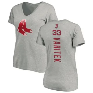 Jason Varitek Women's Boston Red Sox Backer Slim Fit T-Shirt - Ash