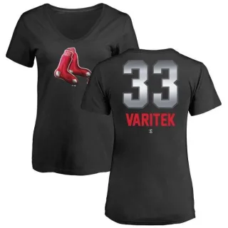 Jason Varitek Women's Boston Red Sox Midnight Mascot V-Neck T-Shirt - Black