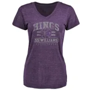 Jason Williams Women's Sacramento Kings Purple Baseline Tri-Blend T-Shirt