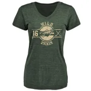 Jason Zucker Women's Minnesota Wild Insignia Tri-Blend T-Shirt - Green