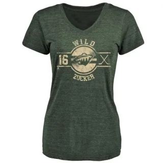 Jason Zucker Women's Minnesota Wild Insignia Tri-Blend T-Shirt - Green