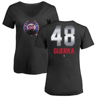 Javy Guerra Women's Washington Nationals Midnight Mascot V-Neck T-Shirt - Black