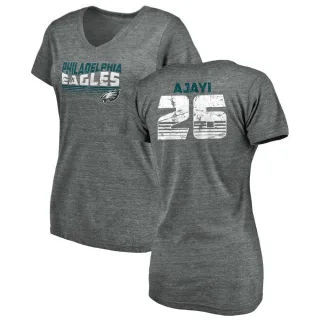 Jay Ajayi Women's Philadelphia Eagles Retro Tri-Blend V-Neck T-Shirt - Heathered Gray