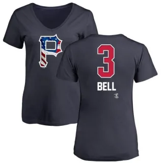 Jay Bell Women's Pittsburgh Pirates Name and Number Banner Wave V-Neck T-Shirt - Navy