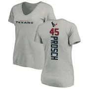 Jay Prosch Women's Houston Texans Backer V-Neck T-Shirt - Ash