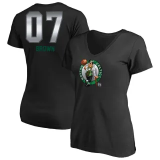 Jaylen Brown Women's Boston Celtics Black Midnight Mascot T-Shirt