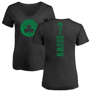Jaylen Brown Women's Boston Celtics Black One Color Backer Slim-Fit V-Neck T-Shirt