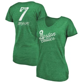 Jaylen Brown Women's Boston Celtics Green Sideline Tri-Blend V-Neck T-Shirt