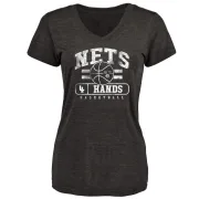 Jaylen Hands Women's Brooklyn Nets Black Baseline Tri-Blend T-Shirt