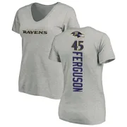 Jaylon Ferguson Women's Baltimore Ravens Backer V-Neck T-Shirt - Ash