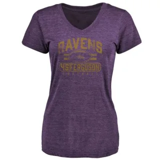 Jaylon Ferguson Women's Baltimore Ravens Flanker Tri-Blend T-Shirt - Purple