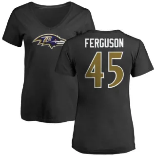 Jaylon Ferguson Women's Baltimore Ravens Name & Number Logo Slim Fit T-Shirt - Black