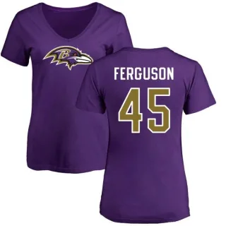 Jaylon Ferguson Women's Baltimore Ravens Name & Number Logo Slim Fit T-Shirt - Purple