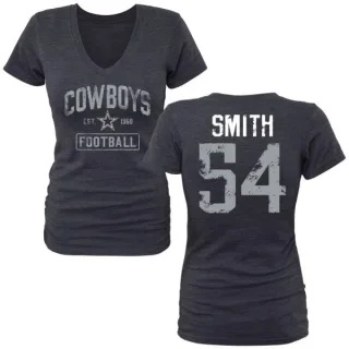 Jaylon Smith Women's Dallas Cowboys Name & Number Tri-Blend T-Shirt - Navy