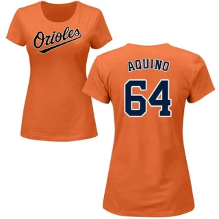 Jayson Aquino Women's Baltimore Orioles Name & Number T-Shirt - Orange