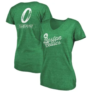 Jayson Tatum Women's Boston Celtics Green Sideline Tri-Blend V-Neck T-Shirt