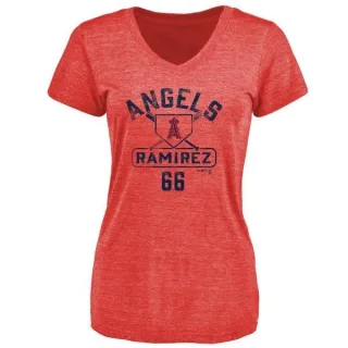 JC Ramirez Women's Los Angeles Angels of Anaheim Base Runner Tri-Blend T-Shirt - Red