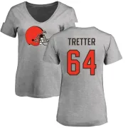 JC Tretter Women's Cleveland Browns Name & Number Logo Slim Fit T-Shirt - Ash