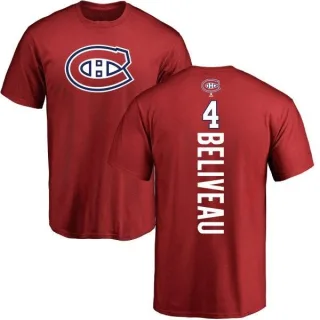 Jean Beliveau Montreal Canadiens Backer T-Shirt - Red