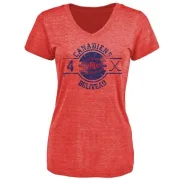 Jean Beliveau Women's Montreal Canadiens Insignia Tri-Blend T-Shirt - Red