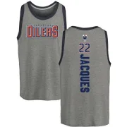 Jean-Francois Jacques Edmonton Oilers Backer Tri-Blend Tank - Heathered Gray