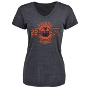 Jean-Francois Jacques Women's Edmonton Oilers Insignia Tri-Blend V-Neck T-Shirt - Navy