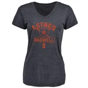 Jeff Bagwell Women's Houston Astros Base Runner Tri-Blend T-Shirt - Navy