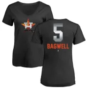 Jeff Bagwell Women's Houston Astros Midnight Mascot V-Neck T-Shirt - Black