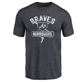 Jeff Burroughs Atlanta Braves Base Runner Tri-Blend T-Shirt - Navy