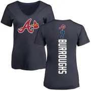 Jeff Burroughs Women's Atlanta Braves Backer Slim Fit T-Shirt - Navy