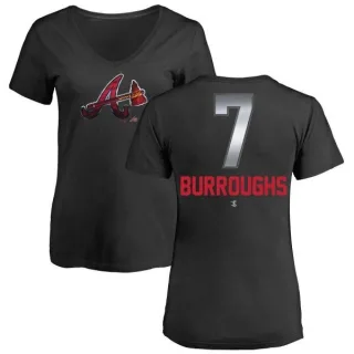 Jeff Burroughs Women's Atlanta Braves Midnight Mascot V-Neck T-Shirt - Black