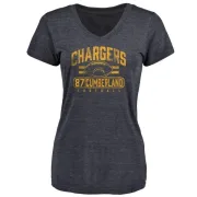 Jeff Cumberland Women's Los Angeles Chargers Flanker Tri-Blend T-Shirt - Navy