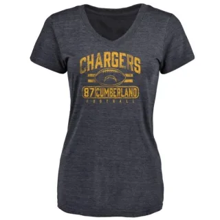 Jeff Cumberland Women's Los Angeles Chargers Flanker Tri-Blend T-Shirt - Navy